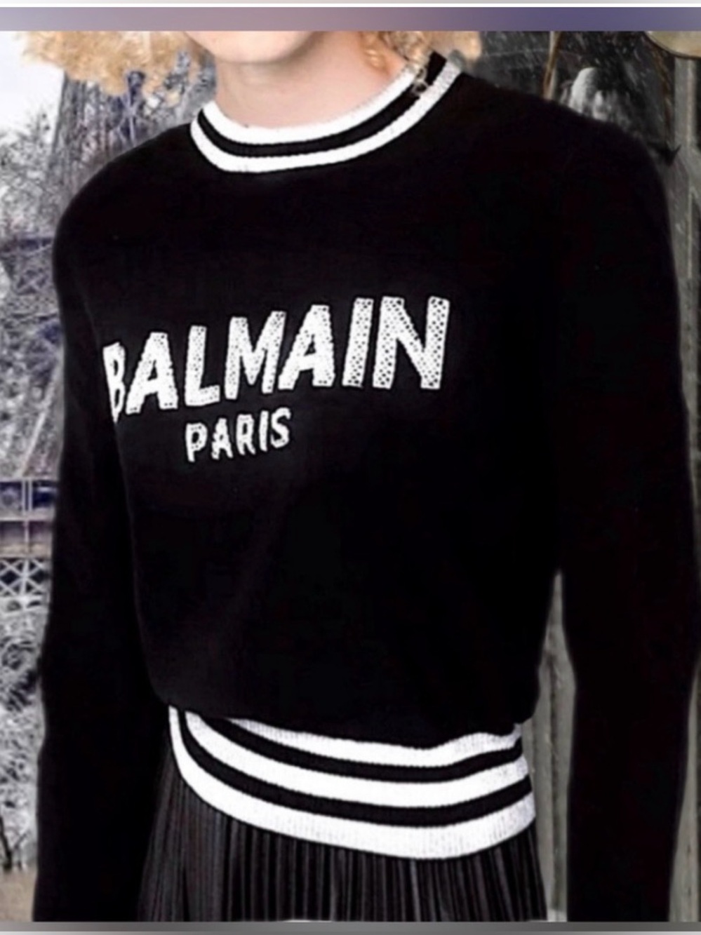 BALMAIN intarsia-knit logo jumper.